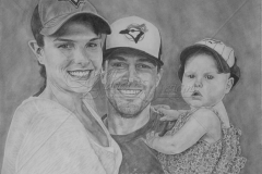 Drawing of Stephen, Cassandra, and Mavi Amell(Gift for Stephen) 20" x 16" 2016